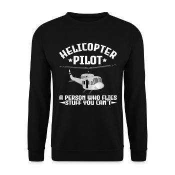 Helicopter Pilot Helicopter Helicopter - Unisex Sweatshirt - black - Front - Alina (178cm) & Michal (187cm)