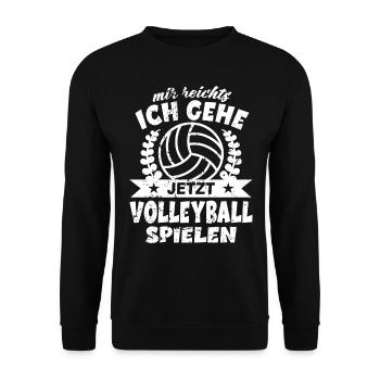 Volleyball Mir Reicht's Ich Geh Volleyball Spielen - Unisex Pullover - Schwarz - Vorne - Alina (178cm) & Michal (187cm)