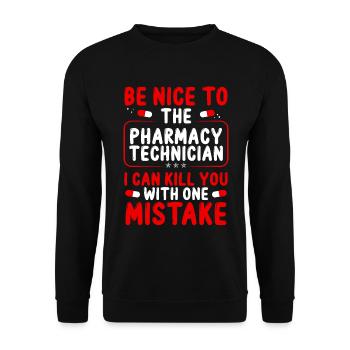 Pharmacy Tech Can kill you with one Pharmacist - Unisex Sweatshirt - black - Front - Alina (178cm) & Michal (187cm)