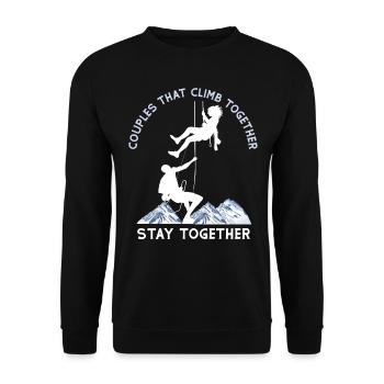 Rock Climbing Climber Girl Couples - Sweat-shirt Unisexe - noir - Devant - Alina (178cm) & Michal (187cm)
