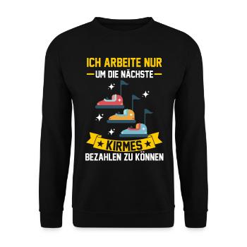 Schausteller Jahrmarkt Freizeitpark Kirmes - Unisex Pullover - Schwarz - Vorne - Alina (178cm) & Michal (187cm)