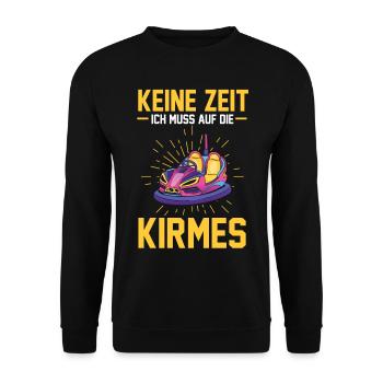 Keine Zeit ich muss auf die Kirmes - Unisex Pullover - Schwarz - Vorne - Alina (178cm) & Michal (187cm)