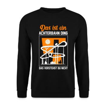 Coasterholic Achterbahn Achterbahnfahrer Freizeitp - Unisex Pullover - Schwarz - Vorne - Alina (178cm) & Michal (187cm)