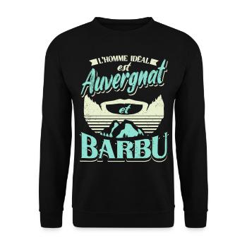 Auvergne Auvergnate Humour Auvergnat Barbu - Sweat-shirt Unisexe - noir - Devant - Alina (178cm) & Michal (187cm)