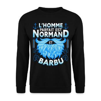 Normand Barbu Humour Normandie - Sweat-shirt Unisexe - noir - Devant - Alina (178cm) & Michal (187cm)