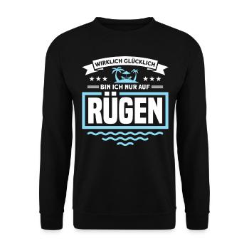 Ostseeinsel Ostsee Rügen Geschenk - Unisex Pullover - Schwarz - Vorne - Alina (178cm) & Michal (187cm)
