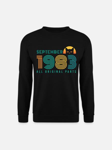 Vintage Im September 1983 Katzen Geschenk - Unisex Pullover - Schwarz