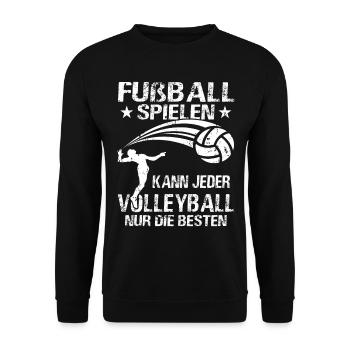 Beachvolleyball Volleyballer - Volleyball - Unisex Pullover - Schwarz - Vorne - Alina (178cm) & Michal (187cm)