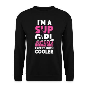 SUP Paddleboard SUP Girl Just Like - Unisex Pullover - Schwarz - Vorne - Alina (178cm) & Michal (187cm)