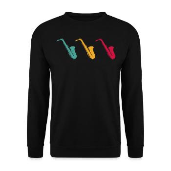 Saxophone - Sweat-shirt Unisexe - noir - Devant - Alina (178cm) & Michal (187cm)