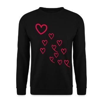 Heart - Unisex Sweatshirt - black - Front - Alina (178cm) & Michal (187cm)