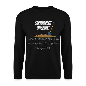 Gartenarbeit entspannt - Unisex Pullover - Schwarz - Vorne - Alina (178cm) & Michal (187cm)