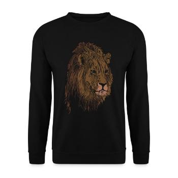 Lion Afrique Animal Motif sur l’impression Motif animal - Sweat-shirt Unisexe - noir - Devant - Alina (178cm) & Michal (187cm)