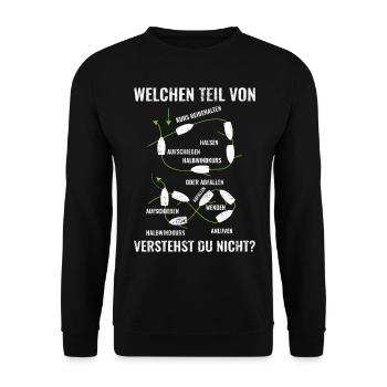 Segeln | Welchen Teil von verstehst du nicht - Unisex Pullover - Schwarz - Vorne - Alina (178cm) & Michal (187cm)