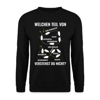 Segeln Tshirt | Lustiges Segeln Sprüche Design - Unisex Pullover - Schwarz - Vorne - Alina (178cm) & Michal (187cm)