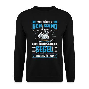 Segelboot Segel Segeln Segler - Unisex Pullover - Schwarz - Vorne - Alina (178cm) & Michal (187cm)