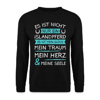 Islandpferd Isländer Spruch - Unisex Pullover - Schwarz - Vorne - Alina (178cm) & Michal (187cm)