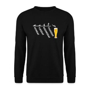 Bier Bierglas Brauerei Saufen Alkohol Party - Unisex Pullover - Schwarz - Vorne - Alina (178cm) & Michal (187cm)