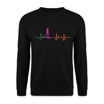 SUP Paddleboard Girl - Unisex Pullover - Schwarz - Vorne - Alina (178cm) & Michal (187cm)