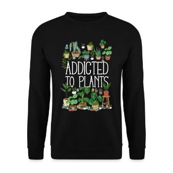 Addicted To Plants - Unisex Pullover - Schwarz - Vorne - Alina (178cm) & Michal (187cm)