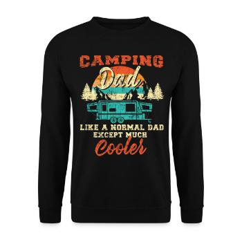 Camping Dad Pop Up Camper Rv - Unisex Pullover - Schwarz - Vorne - Alina (178cm) & Michal (187cm)