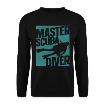 Diving Master Scuba Diver Down - Unisex Pullover - Schwarz - Vorne - Alina (178cm) & Michal (187cm)