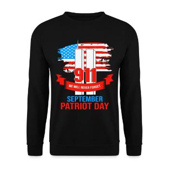 Pattriot Tag 9-11 20 Jahre Jubiläum Erinnerung - Unisex Pullover - Schwarz - Vorne - Alina (178cm) & Michal (187cm)