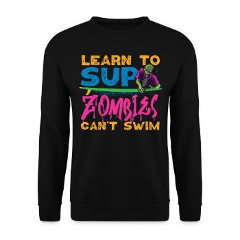 SUP Paddleboard Girl Halloween SUP - Unisex Pullover - Schwarz - Vorne - Alina (178cm) & Michal (187cm)