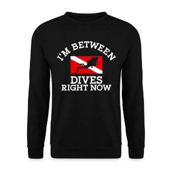 Scuba Diving Diver Down Dive Flag - Unisex Sweatshirt - black - Front - Alina (178cm) & Michal (187cm)