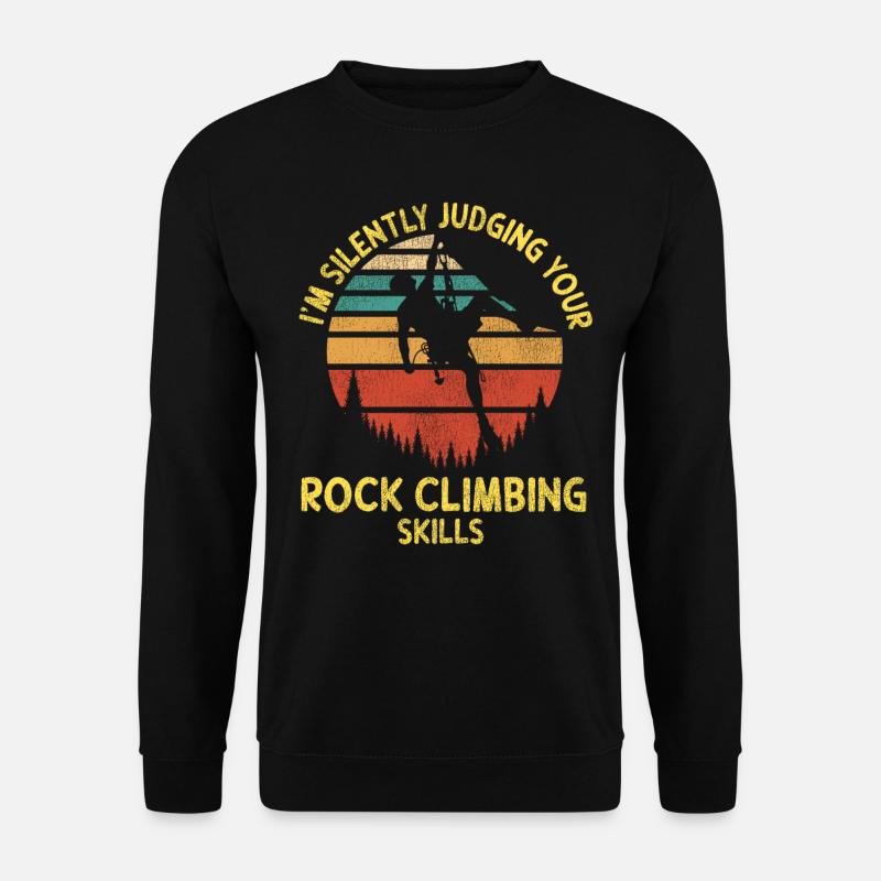 Rock Climbing Climber Retro - Unisex Pullover - Schwarz