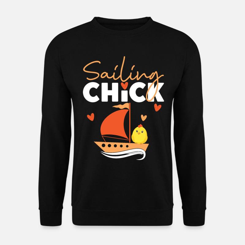 Sailing Chick Girl Sailboat - Unisex Sweatshirt - black
