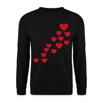Rote Herzen - Unisex Pullover - Schwarz - Vorne - Alina (178cm) & Michal (187cm)