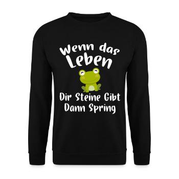 Frosch Kröte Amphibien Laubfrosch Natur Teich - Unisex Pullover - Schwarz - Vorne - Alina (178cm) & Michal (187cm)
