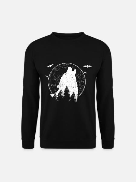 Wolf Tshirt Anführer Führer Rudel Leitwolf Chef - Unisex Pullover - Schwarz