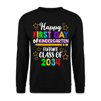 Hello Kindergarten First Day Of Kindergarten - Unisex Sweatshirt - black - Front - Alina (178cm) & Michal (187cm)