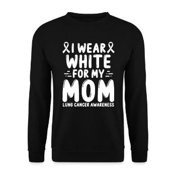 Lung Cancer Awareness Maman Maman White Ribbon - Sweat-shirt Unisexe - noir - Devant - Alina (178cm) & Michal (187cm)