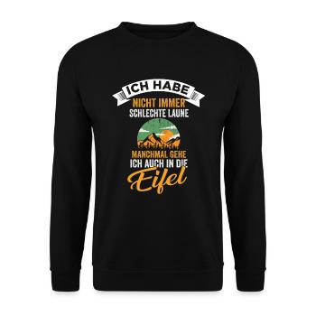 Eifel Berge Wald Wandern Eifler - Unisex Pullover - Schwarz - Vorne - Alina (178cm) & Michal (187cm)