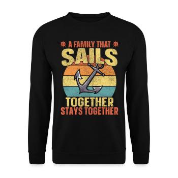 Sailing Anchor Retro Family Sails - Sweat-shirt Unisexe - noir - Devant - Alina (178cm) & Michal (187cm)