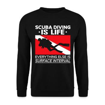 Diver Dive Flag Scuba Diving Is - Unisex Sweatshirt - black - Front - Alina (178cm) & Michal (187cm)