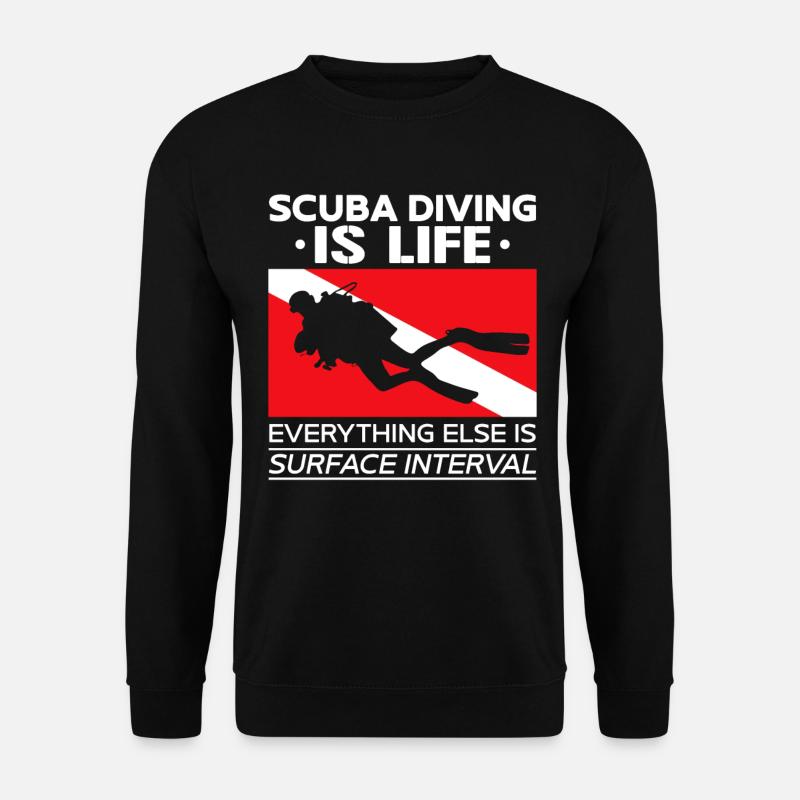 Diver Dive Flag Scuba Diving Is - Unisex Sweatshirt - black
