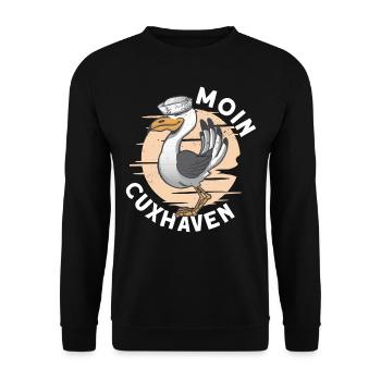 Nordsee Cuxhaven Norddeutschland Geschenk - Unisex Pullover - Schwarz - Vorne - Alina (178cm) & Michal (187cm)