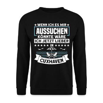 Norddeutschland Nordsee Cuxhaven Geschenk - Unisex Pullover - Schwarz - Vorne - Alina (178cm) & Michal (187cm)