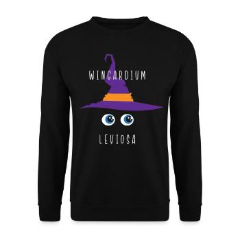Wingardium leviosa - Unisex Sweatshirt - black - Front - Alina (178cm) & Michal (187cm)