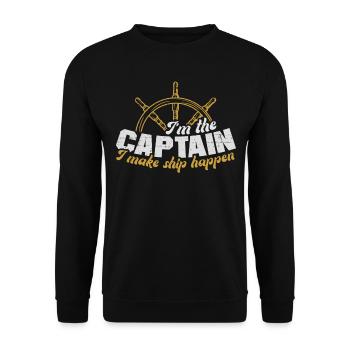 Yachting Voilier Capitaine de bateau - Sweat-shirt Unisexe - noir - Devant - Alina (178cm) & Michal (187cm)