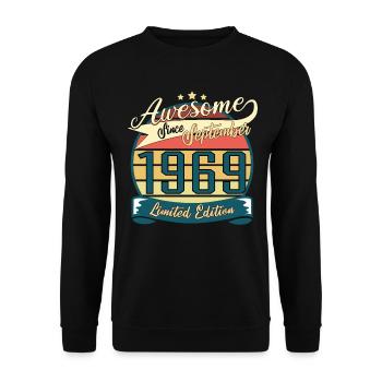 Né en septembre 1969 Vintage - Sweat-shirt Unisexe - noir - Devant - Alina (178cm) & Michal (187cm)