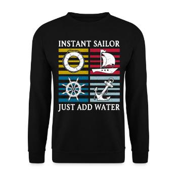Sailing Sailboat Instant Sailor - Unisex Sweatshirt - black - Front - Alina (178cm) & Michal (187cm)