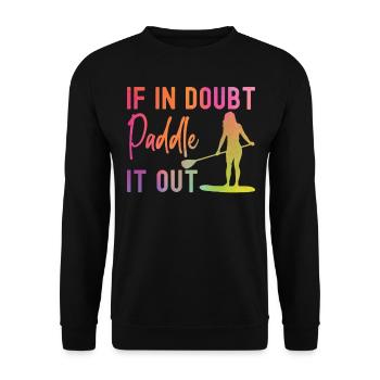 SUP Paddleboard Girl Watercolor - Unisex Pullover - Schwarz - Vorne - Alina (178cm) & Michal (187cm)