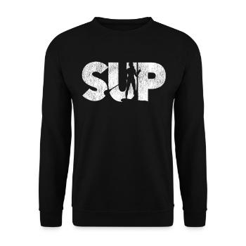 SUP Girl Vintage - Unisex Pullover - Schwarz - Vorne - Alina (178cm) & Michal (187cm)