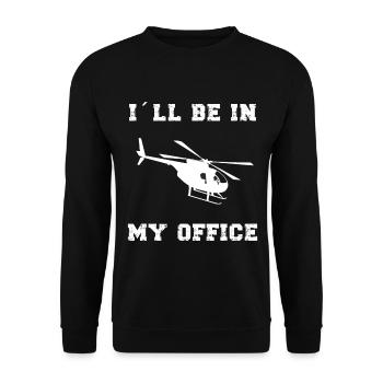 I’ll be in my Office hélicoptère pilote - Sweat-shirt Unisexe - noir - Devant - Alina (178cm) & Michal (187cm)
