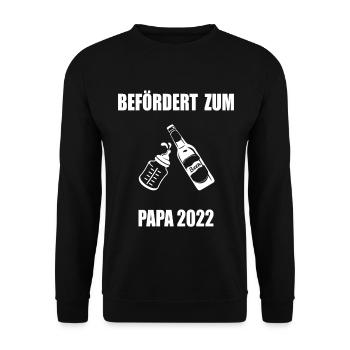 Promu au papa 2022 Grossesse - Sweat-shirt Unisexe - noir - Devant - Alina (178cm) & Michal (187cm)